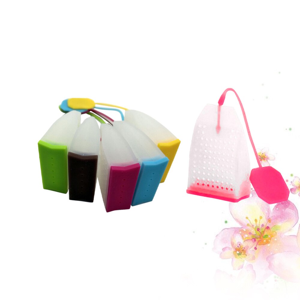 6 stuks herbruikbare siliconen thee-infuser, losse theefilters, theezakjeszeef, theezetapparaat voor theekopjes, mokken en theepotten