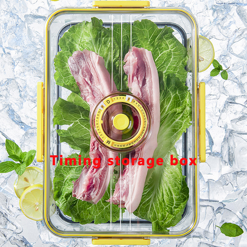 Refrigerator Storage Box Kitchen Storage Containers for Food Vegetable Fruit Timekeeping Frozen Storage Box Freezer Sealed Box