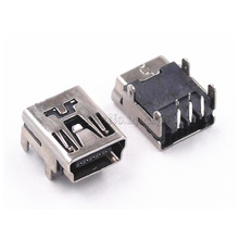 10 Stuks Mini Usb Type B 5-Pin Female Socket Haakse Dip Jack Connector Plug-In