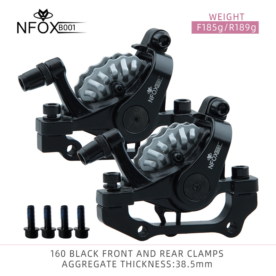 Bicycle Mechanical Disc Brake Heat Dissipation Aluminum Alloy Double Piston Caliper Electric Bicycle Bilateral Brakes: Red