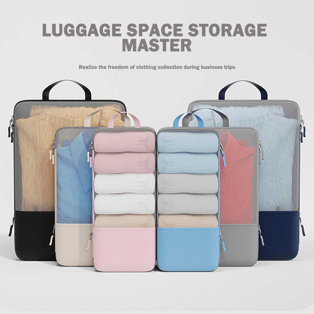 Sammenleggbare reiseklær oppbevaringsvesker vanntette vesker bærbar bagasjeorganisator veske pakkekube lett støvtett reiseveske