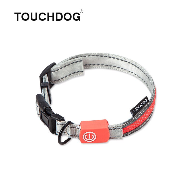 Touchdog koiran valjaat led valot koiran talutushihna heijastavat koiran kaulapannat valjaat koirille lemmikkitarvikkeet pienet keskisuuret koirat: Tdlc 00080e / M