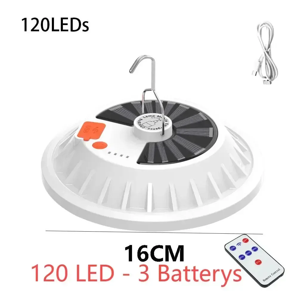 30W LED Solar Camping Lamp USB Charge Afstandsbediening Lantaarn Draagbare noodgeval voor avondmarkt Outdoor Garden Yard Light: 5w