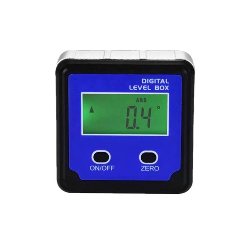 High Precision Digital Protractor Inclinometer Level Box Portable LCD Digital Angle Finder Bevel Box With Magnet: Blue