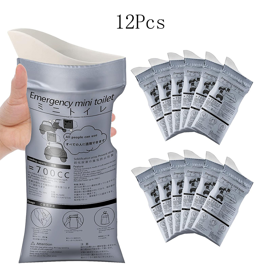 Urinpåsar för utomhusbruk (700ml (1/8/12/20- pack) - bärbar engångstoalett för camping, resor, trafikstockningar - unisex: Blå