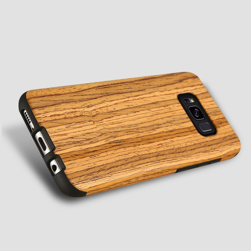 Funda KISSCASE textura de madera Natural para Samsung Galaxy S10 Plus S10E S8 fundas blandas de grano de madera para Samsung S8 Plus: S8 / Brown