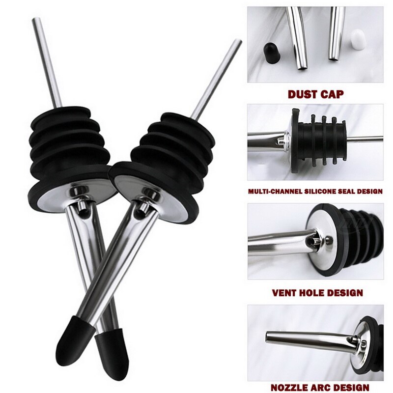 Stainless Steel Wine Liquor Pourer Wine Bottle Pourer Stopper Oil Bottle Pourer Quick Aerating Pouring Tool Portable Filter