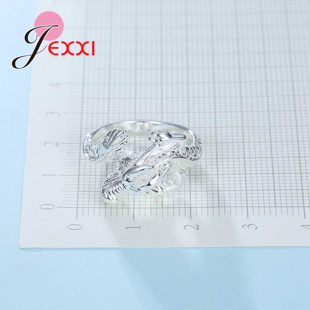 925 Sterling Zilveren Ring voor Vrouwen Man Liefhebbers Chinese Stijl Draak Verstelbare Size Animal Party Accessoire