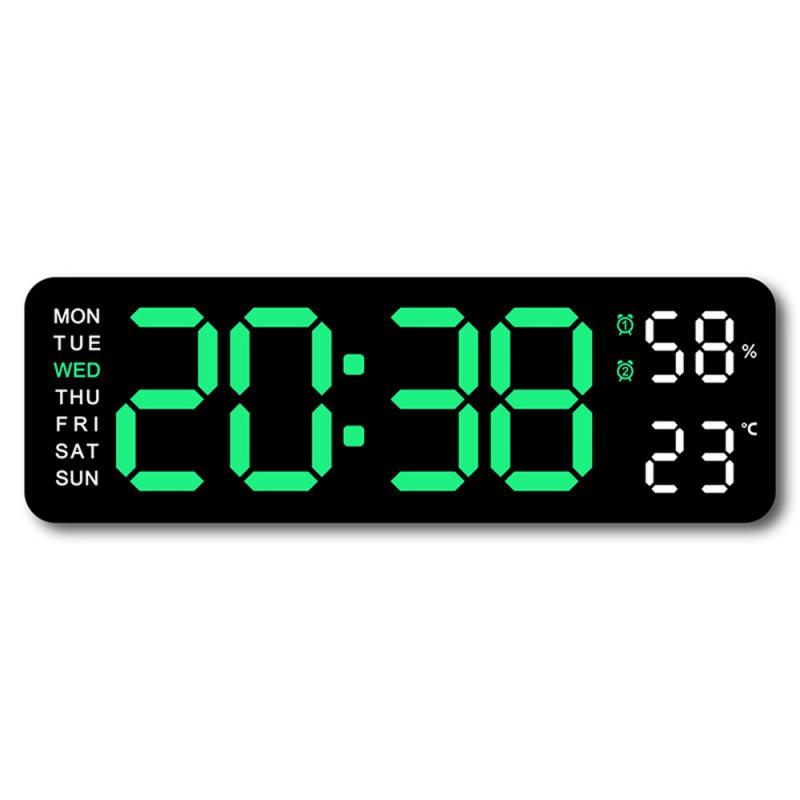 LED-Digital-Wanduhr, großes Anzeige, batteriebetriebener Wecker mit Temperatur, Datum, Woche, Schreibtisch und Wanduhr, Часы Espero: Gelb