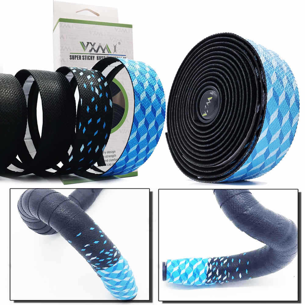 Alomejor 2PCS Road Bike Handlebar Tapes Cycling Handle Wraps Bicycle Handlebar Tape Bar Wraps with Bar Plugs (Black