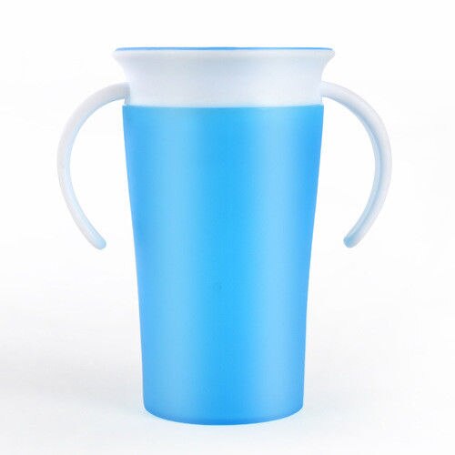 Brand Modern Children Safe Spill 360 Degree Drink Prevent Leaking Cup Fancy Cup: Blue