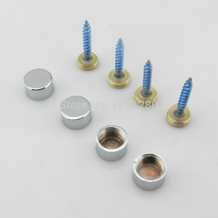 19mm messing reclame spijkers acryl spiegel spijker schroef vaste spijker huishoudelijke glas decoratie spijker hardware bevestiging