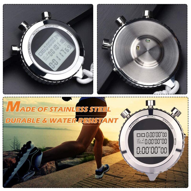 Digital Stopwatch Timer Portable Sports Running Chronograph Training StopWatch Multifunction Handheld Relogio reloj