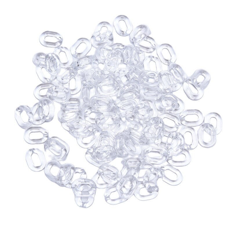 100Pcs Acrylic Chain Connectors - 20x14mm Candy Color Combination - DIY Glasses Chain Jewelry Accessories: Clear