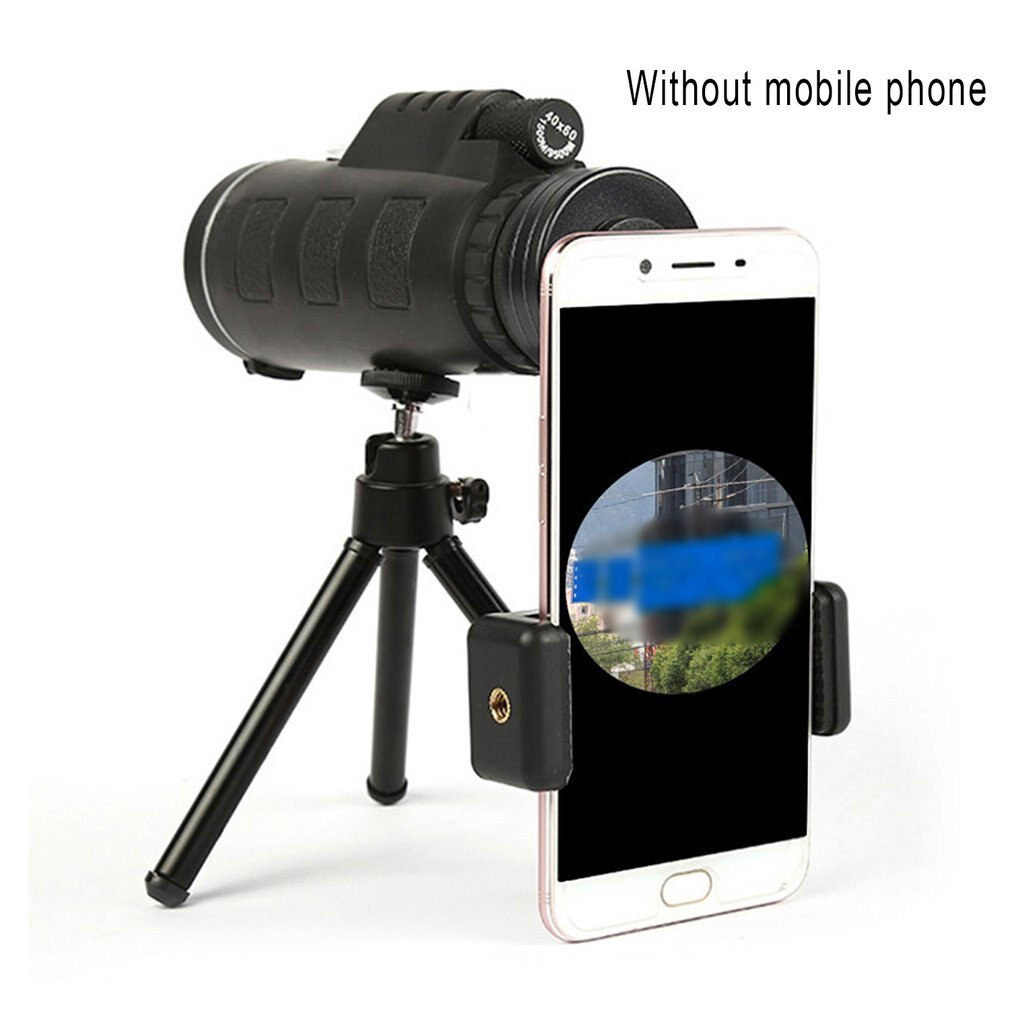 Portátil tamaño negro HandHeld Panda 40x60 ampliación ajustable Zoom Monocular telescopio viaje Camping