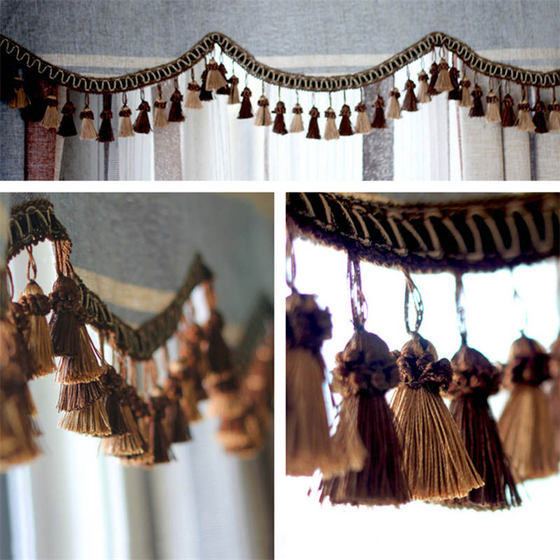 Bordo per tende da 1 metro, finiture per cucire, nappe, frange, tappezzeria, decorazione per cuscino fai da te