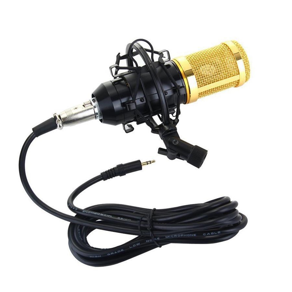 BM-800 Condenser Microphone Gold Ring Set Computer Mobile Phone Live Broadcast Equipment Network K Song