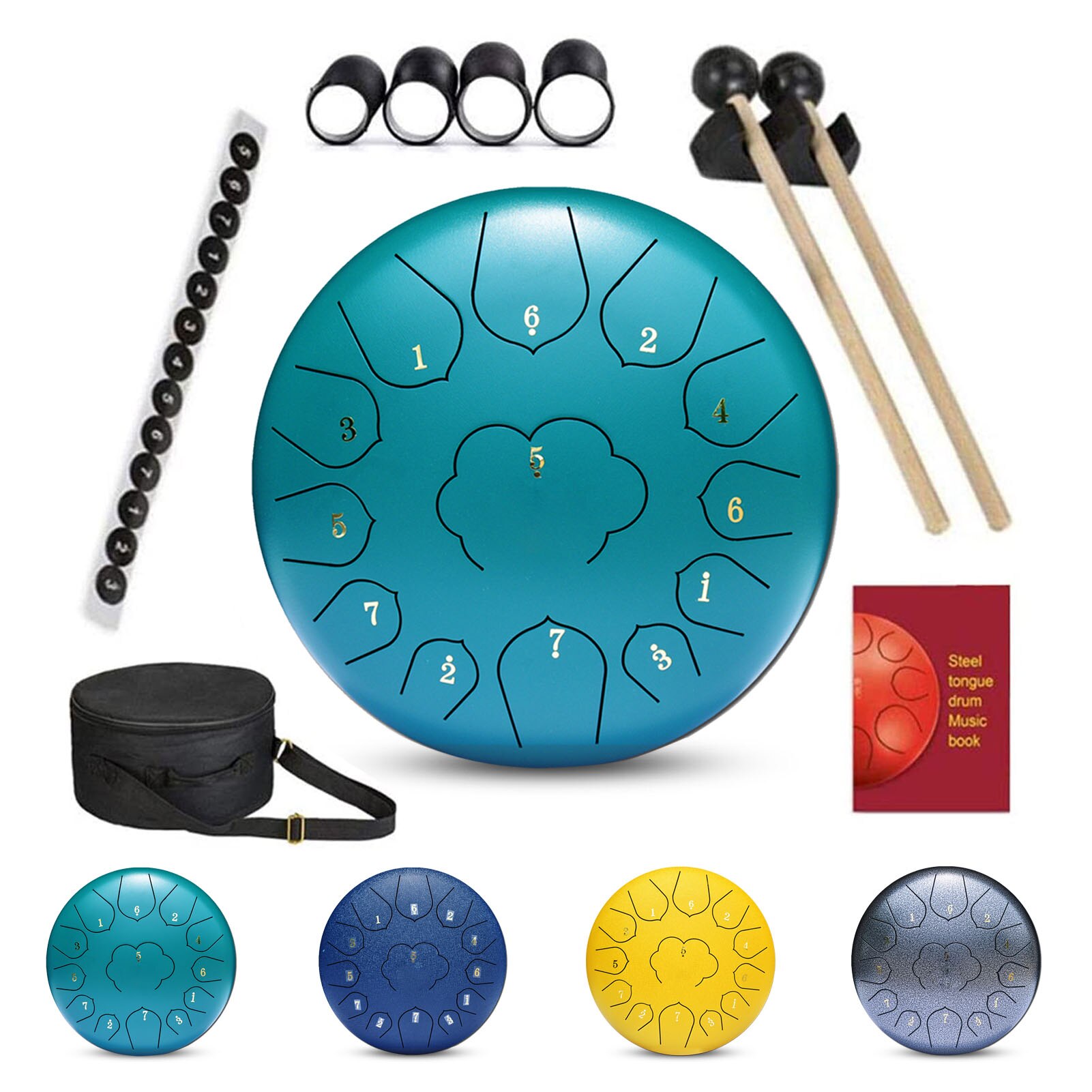 12 Inch 13 Note C Tone Tongue Drum Steel Percussion Hand Drum Percussion Instrument Yoga Meditation Relax Drum Kit