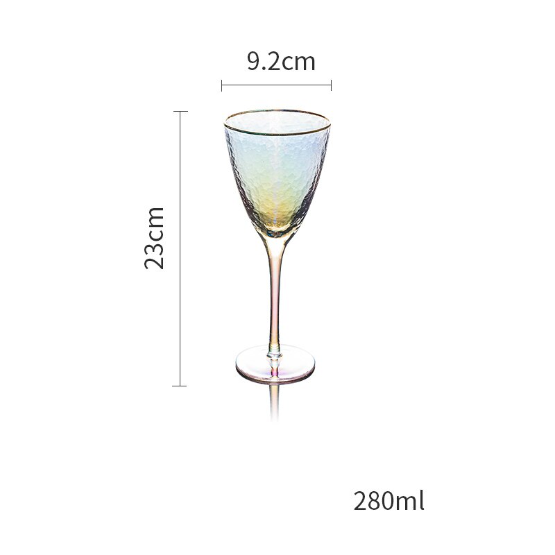 Ionen Beschichtung Hammer Regenbogen Kristall Becher Burgund Rotwein Glas Tasse Kerzenlicht-Abendessen Romantische Hochzeit Champagner Flöte Coupés: rot Wein Glas