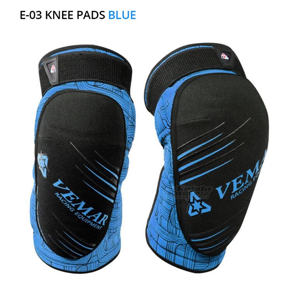 Joelheira de motocross, equipamento verde de proteção para motocicleta, proteção para o corpo e equitação, quatro estações: E-03 Blue