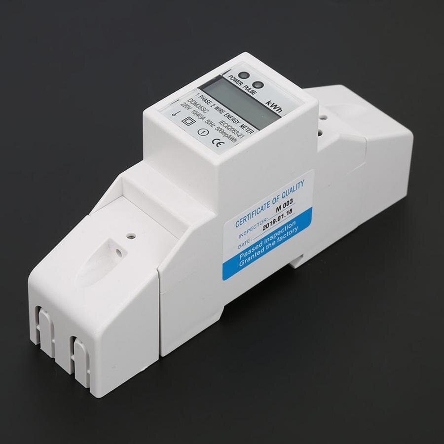 Watt Hour Meter 10(40)A 220V 230V 50Hz 60Hz DDM35SC Single Phase 2P LCD Din Rail KWH Watt Hour Energy Meter