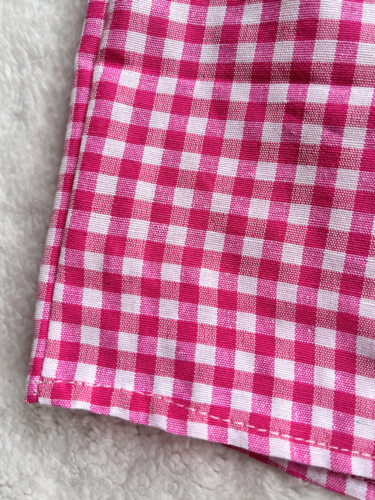 Boxer vichy pour femmes et adolescentes, ceinture élastique, short à carreaux rouge et bleu, tenue décontractée, short d'été pour salon