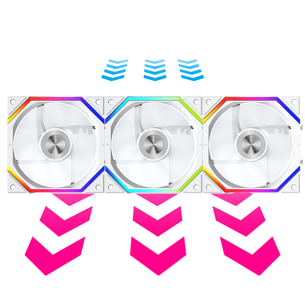 Jungle Leopard PC Case Fan Prism XH Splicing fan ARGB chassis fan 12CM cooling fan Shenguang synchronous 5V3 pin prism PWM: Ivory