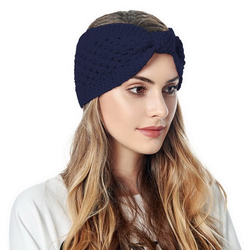 Neue Winter Gestrickte Elastische Stirnbänder Turban Für Frauen Mädchen Stricken Wolle Haarband Häkeln Bogen Breite Stirnbänder Haar Zubehör: 10