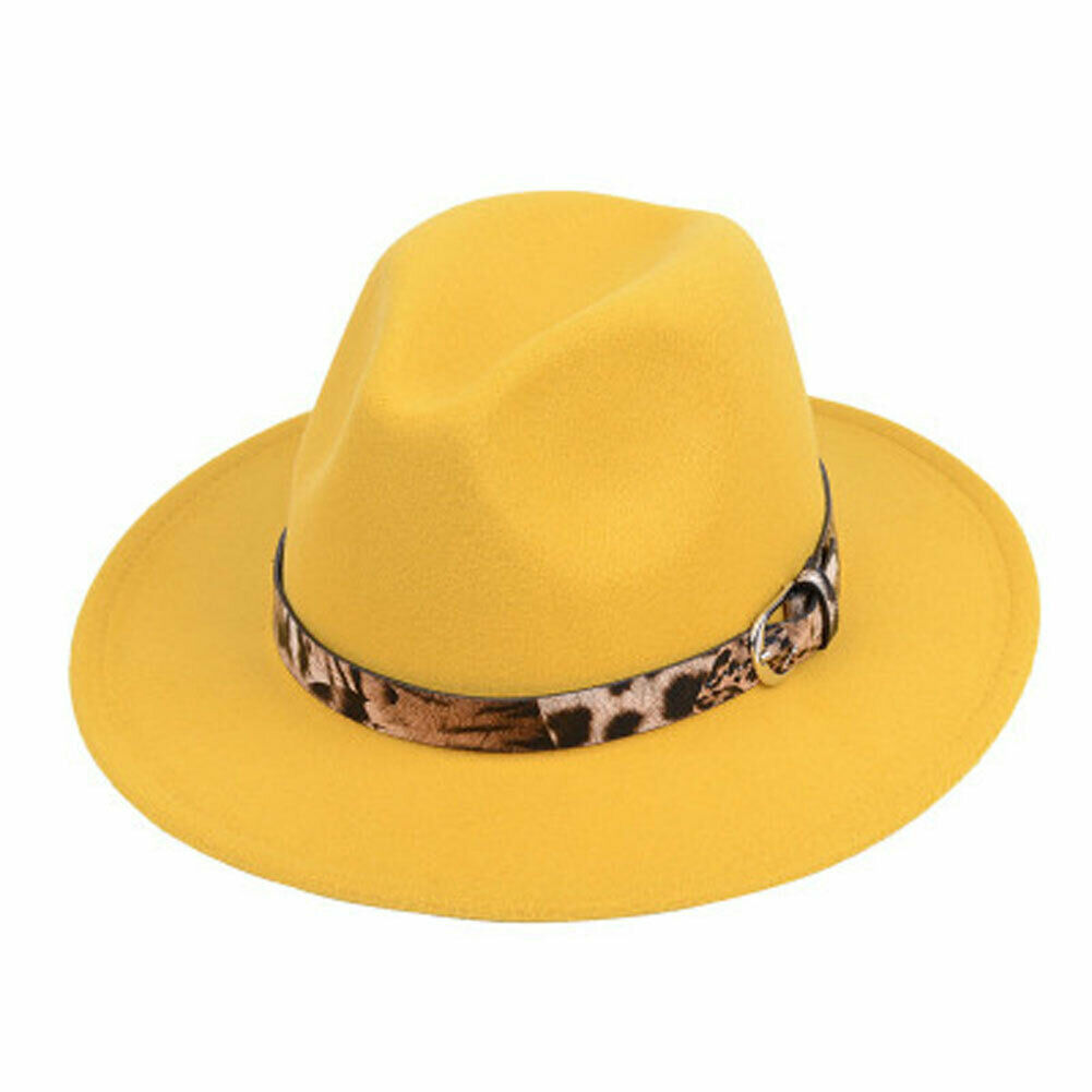 Fedora Hat men women Imitation wool winter women felt hats men black top Jazz Hat Fedoras Hat Sombrero Mujer: Yellow