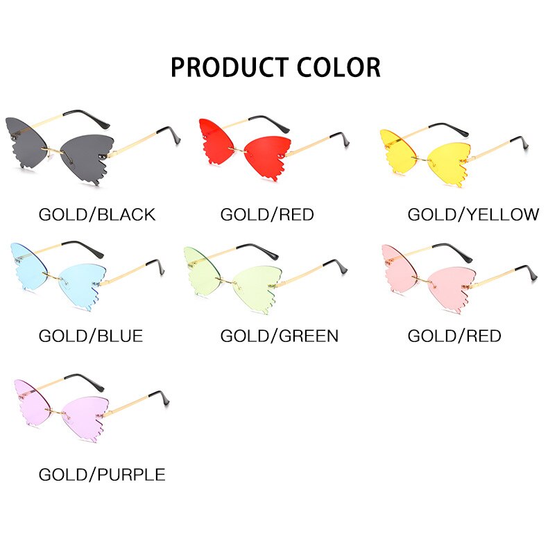 Personalized Butterfly Sunglasses - Gradient Color Lens - Photo Prop