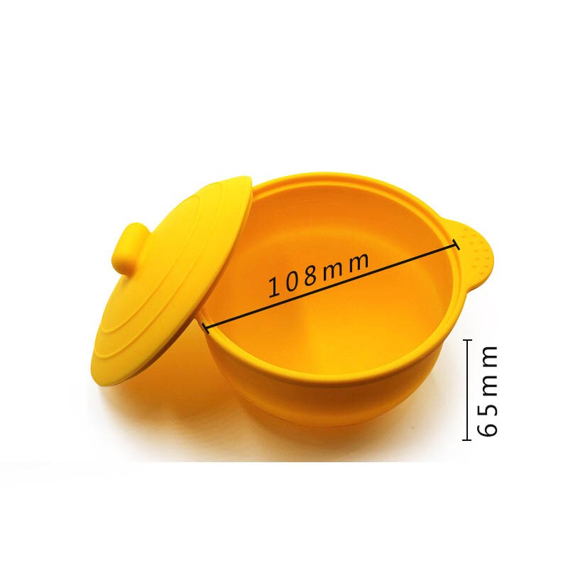 Bol pliable en Silicone pour enfants, vaisselle Portable de voyage en plein air: Yellow