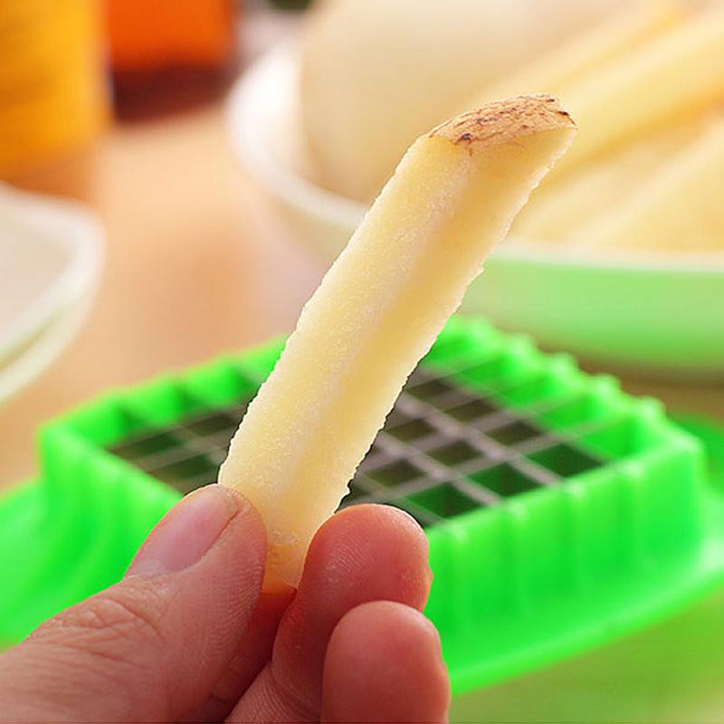 Handig Aardappel Snij-inrichting Frietjes Aardappelen Snijden Roestvrij Staal Multifunctionele Handleiding Aardappel Cutter Keuken Gadgets