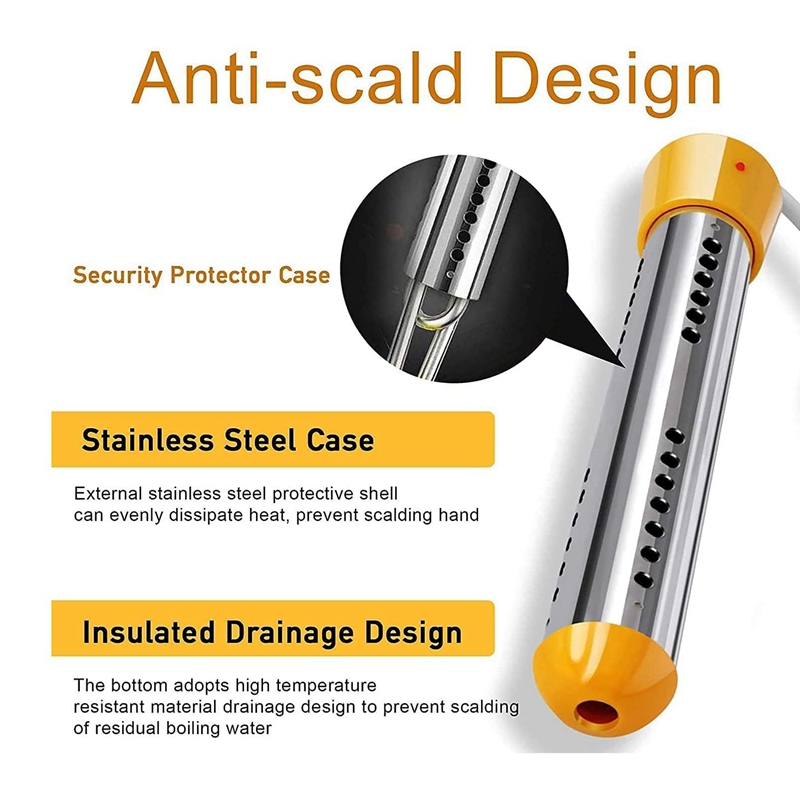 Immersion Heater, Travel Immersion Heater, 2000W Mini Portable Afterheater, Immersion Heater, Pool Bath, Heaters,EU Plug