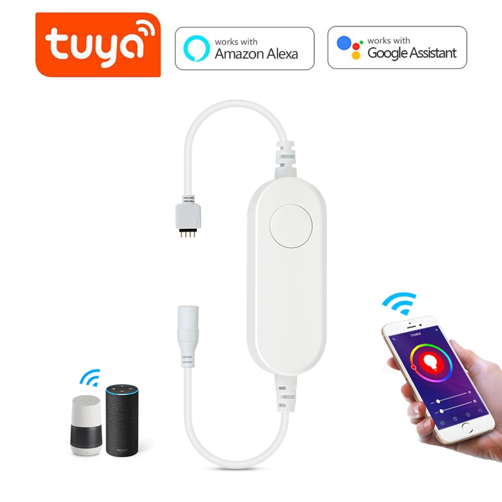 Tuya Smart Life App WIFI RGB contrôleur LED bande lumière Contoller 5V 12V télécommande commande vocale travail avec Alexa Echo Google home