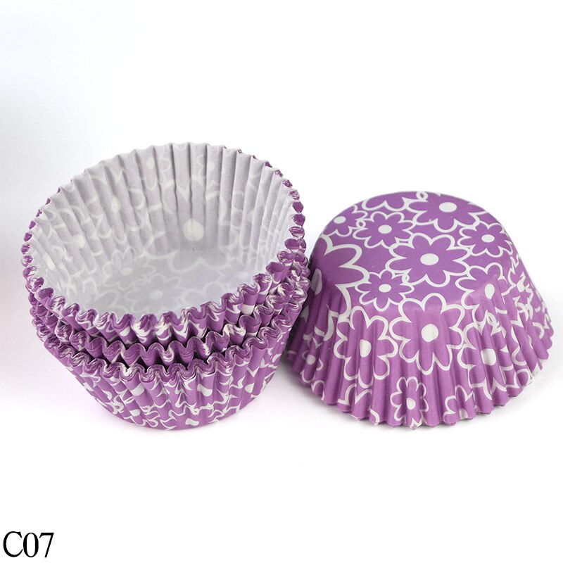 Doublures de Cupcake, tasse de cuisson, bricolage, plateau en papier à muffins, plateaux à pâtisserie, fournitures de cuisine, moule à gâteau, outils de décoration, 100 pièces: C07