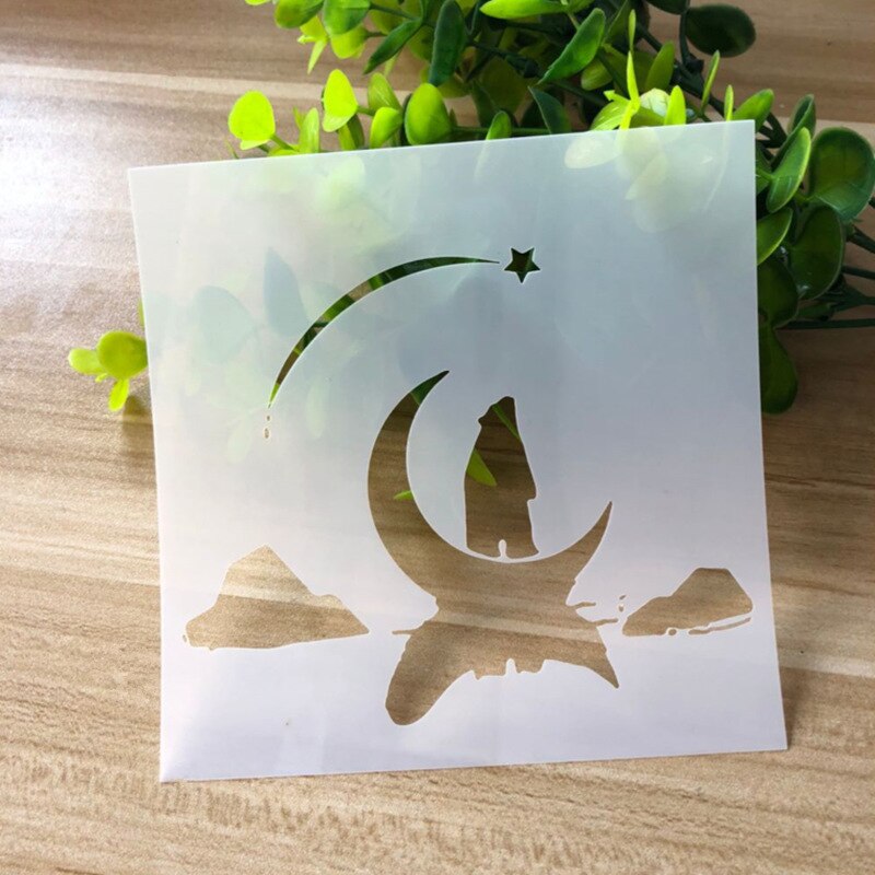 2022 1pc Diy Children'S Painting Template Scratch Painting Flower Love Spray Pattern Hollow Template For Decoration