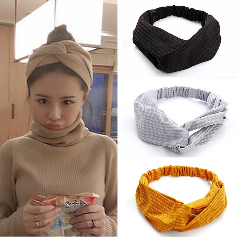 Bandeau d'hiver pour femmes, nœud supérieur, turban, bandeau, accessoire pour cheveux couleur bonbon