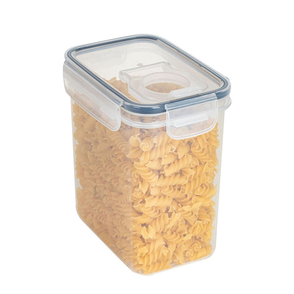 Transparent Rectangular Rice Bucket Sealed Dustproof Grain Storage Tank for Kitchen: Red