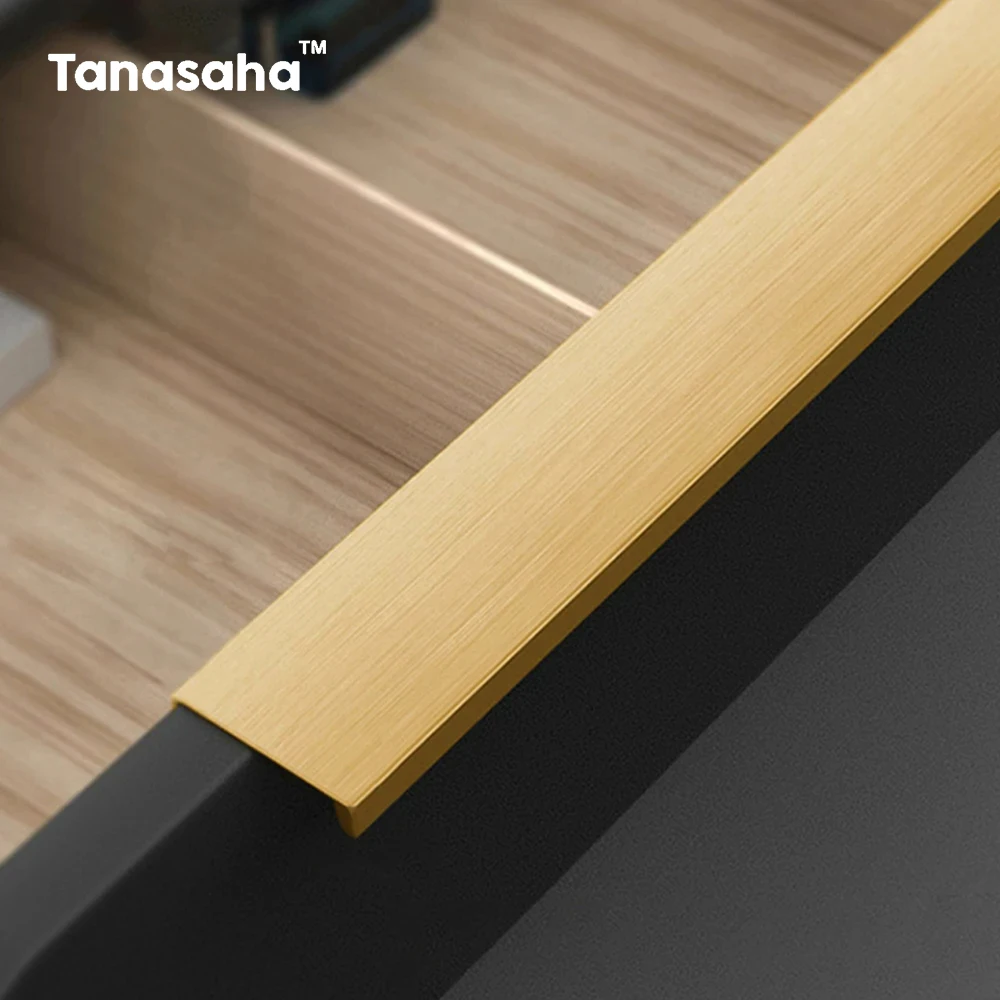 Hidden Kitchen Cabinet Handles Aluminum Alloy Long Furniture Handle Dresser Drawer Knobs Wardrobe Cupboard Door Handle Hardware