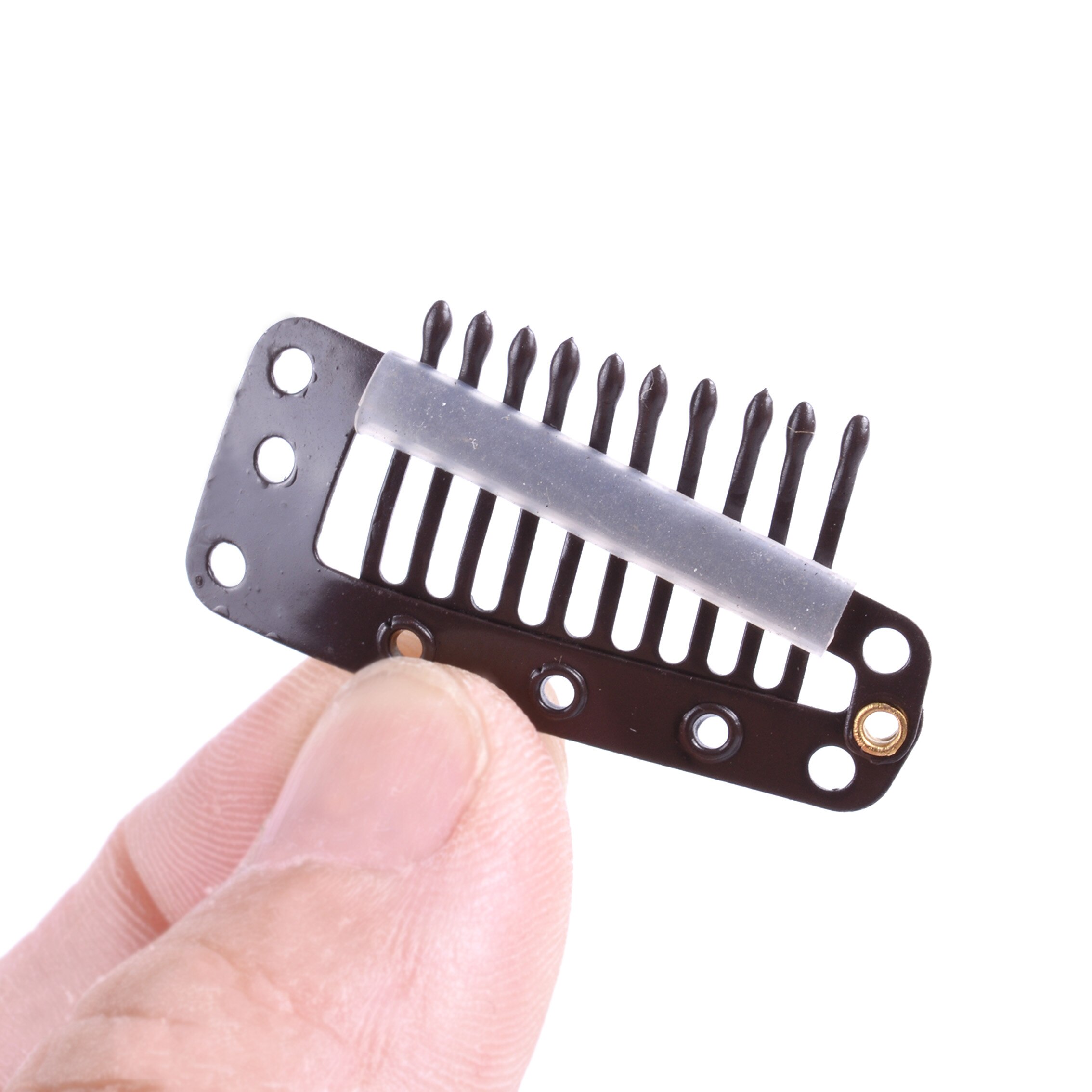 20 stücke 10-Zähne Snap-Kamm Perücke Clips Mit Gummi Für Haar Verlängerung Haar Snap Clips Weben Toupet clips Styling Werkzeuge