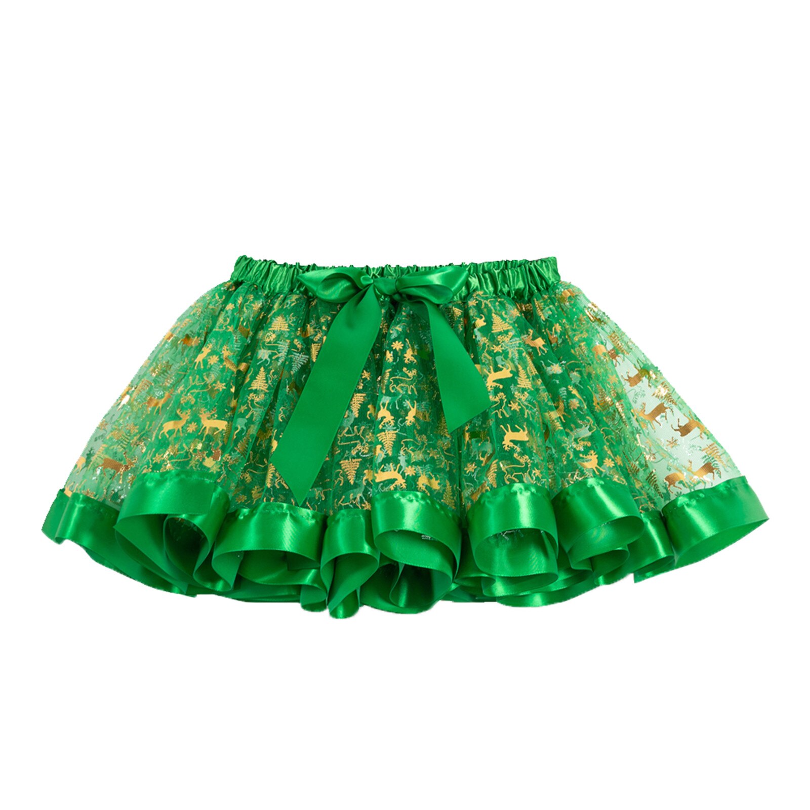 Natal crianças meninas tutu saia dos desenhos animados paillette natal bailarina pettiskirt ballet princesa festa dança traje tule saia: green / M for 5-8 Years