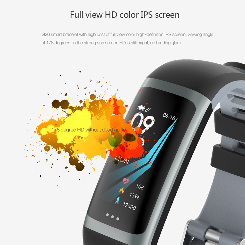Teamyo G26 pulsera inteligente P67 a prueba de agua ritmo cardíaco presión arterial oxígeno pulsera de Fitness modo MULTI deporte pulsera inteligente