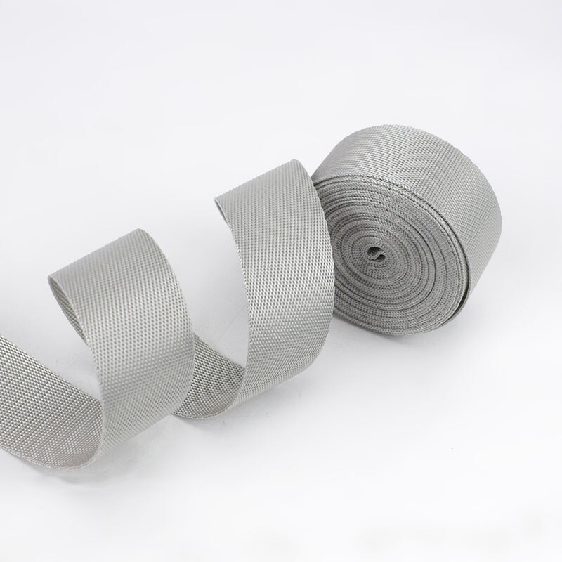 5M 0.7Mm Dikke 25Mm Polyester Nylon Spanbanden Lint Band Outdoor Rugzak Tas Strap Diy Halsband Knapsacktapes bias Binding: LightGrey