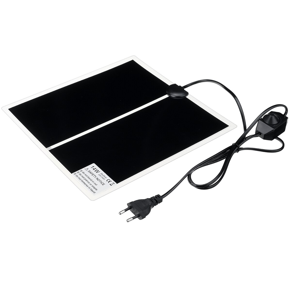 5-45W Adjustable Reptiles Heat Mat Climbing Pet Warm Heating Pads Temperature Controller Mats Reptiles Supplies EU Plug: 14W