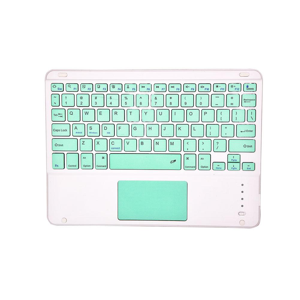 Oplaadbaar draadloos bluetooth-toetsenbord met touchpad 10m draadloos voor pc, computer, tablet, mobiele telefoon voor android, ios 13 en hoger: Groente