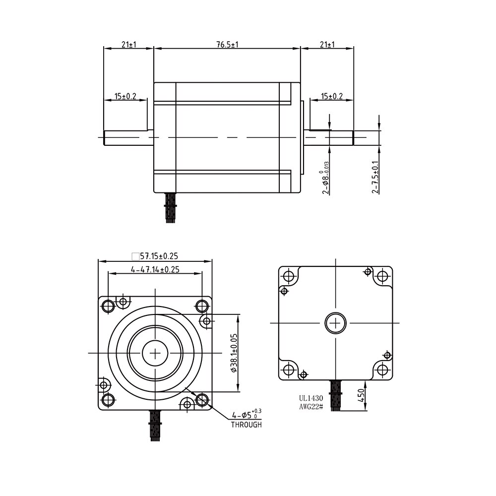 Rtelligent Nema 23 2N.M 20 kg. cm 3,5 EINE Dual Welle Schrittmotor Welle Durchmesser 8mm 4 führt für automatische Falten Flugzeug maske maschine