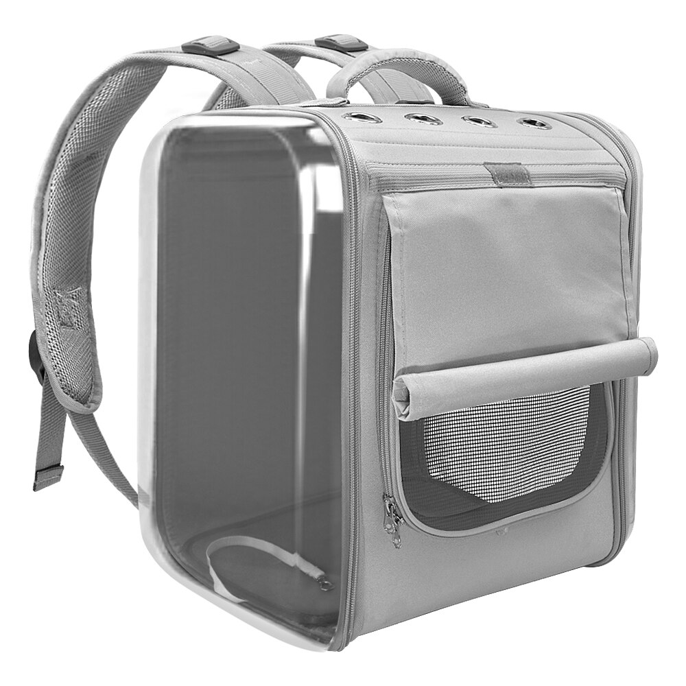 Mochila de hombro transpirable para gato o mascota, bolsa porta animales para viaje al aire libre con perros pequeños o gatitos, ideal para embalaje portátil de suministros: Gray
