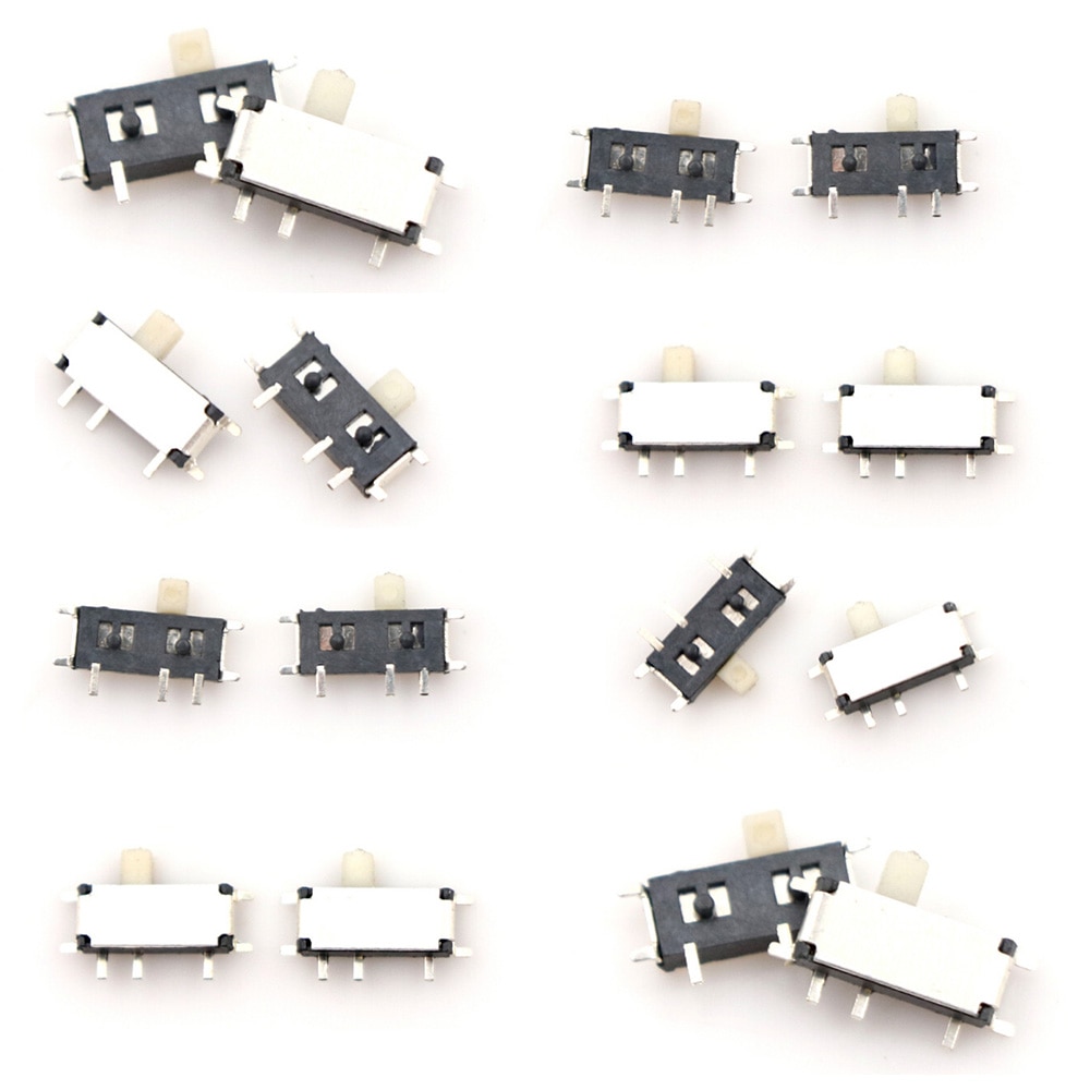 20pcs 7 Pin Mini Slide Switch On-OFF 2Position Micro Slide Toggle Switch Miniature Horizontal Slide Switch SMD
