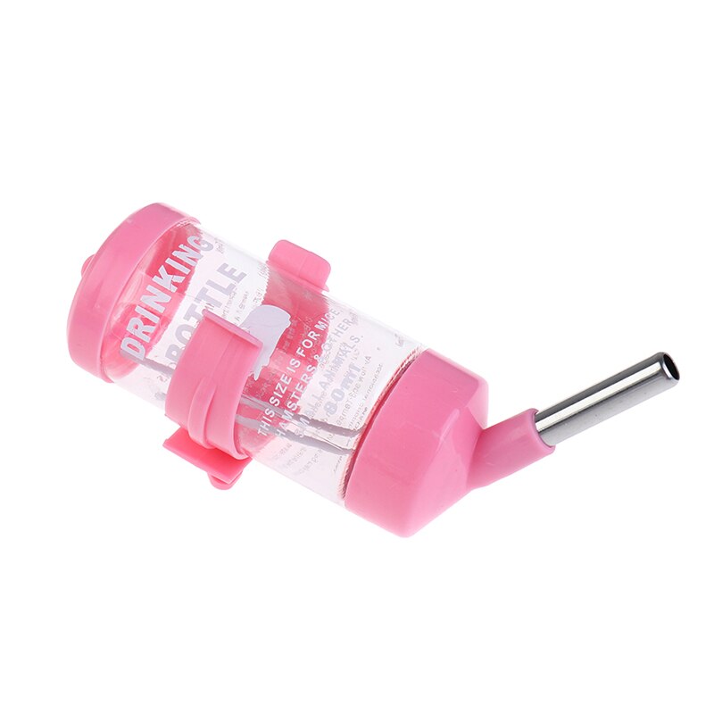 Hamster plástico bebedero agua botella de dispensador de colgando fuente de suministros para mascotas: Pink