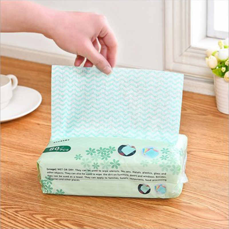 80 stk/parti vaske viskestykke non-stick håndklædepose olie aftørring klude miljøvenlig engangs magisk køkken rengøringsklud værktøj